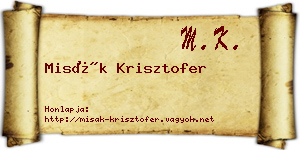 Misák Krisztofer névjegykártya